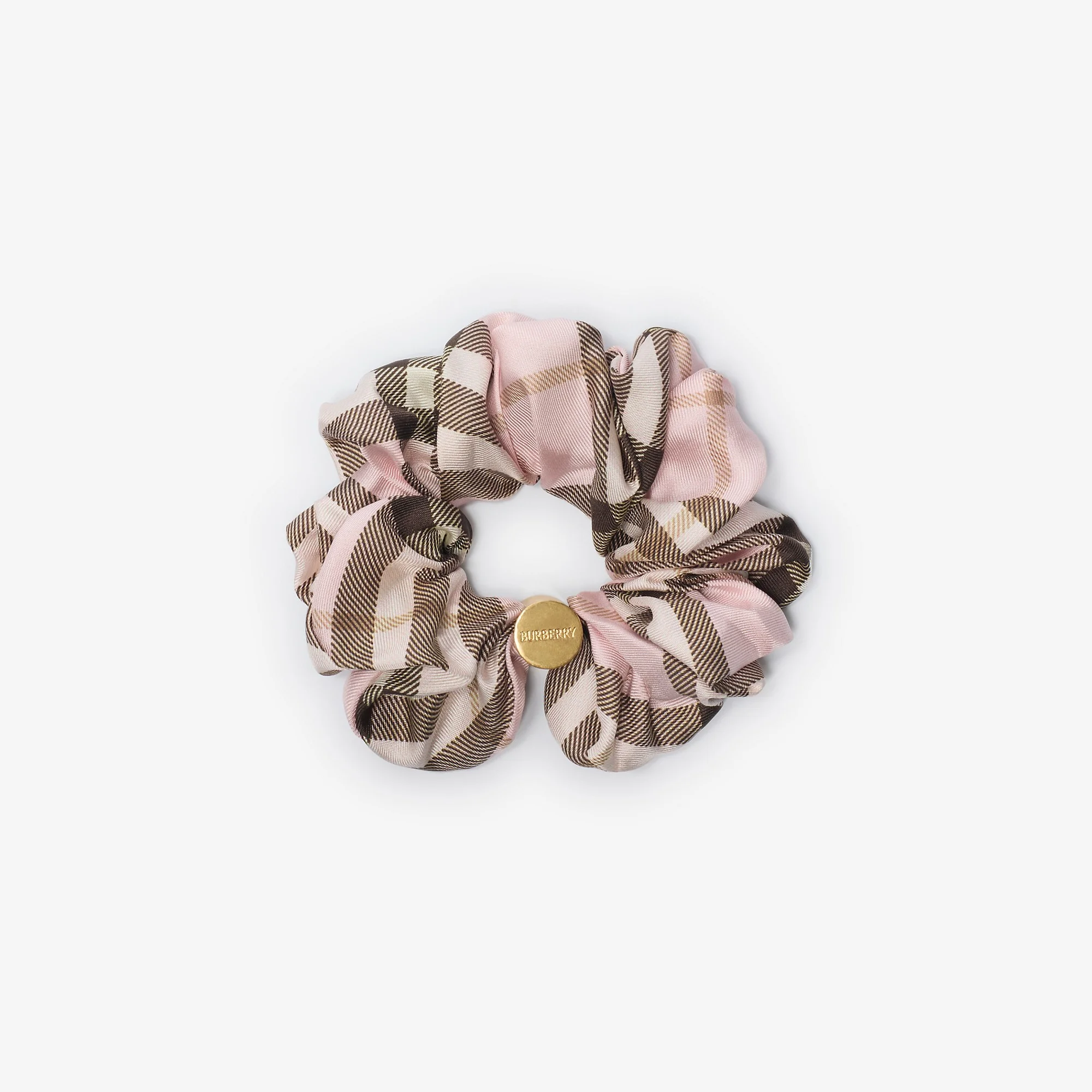 Check Silk Scrunchie - 1