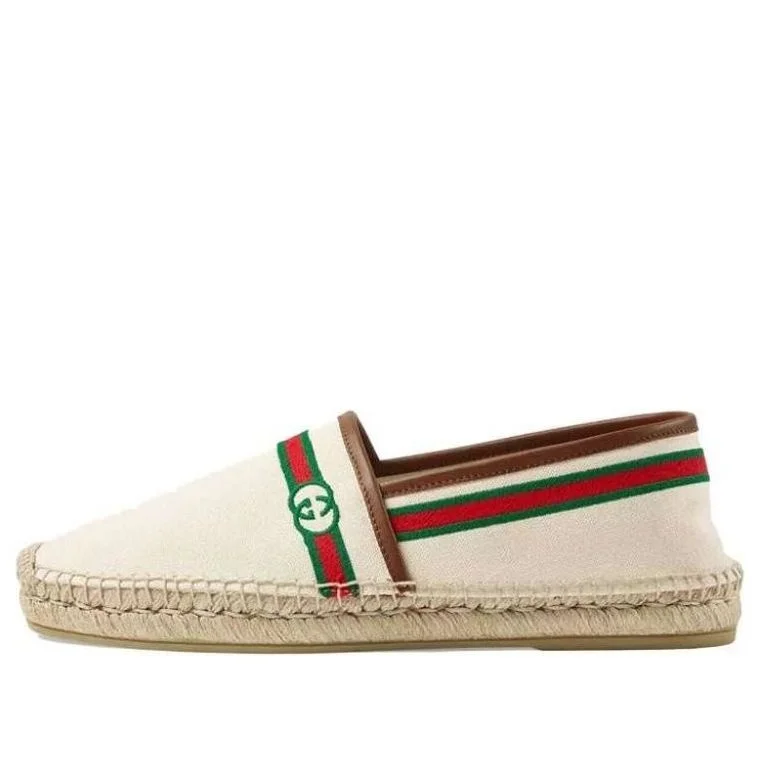 (WMNS) Gucci Embroidered Espadrilles 'Interlocking G - White' 646216-F6LZO-9099 - 1