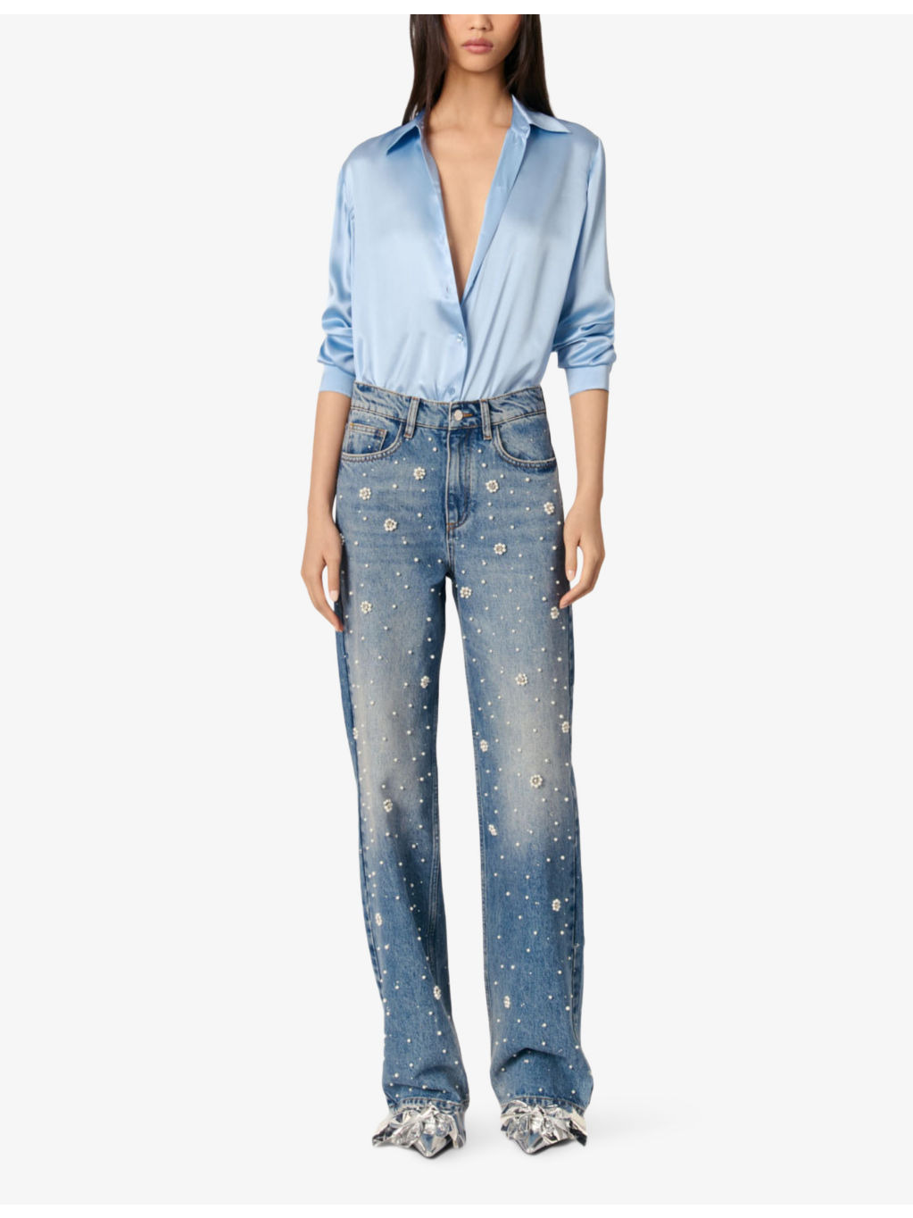 Relaxed-fit long-sleeved silk shirt - 2