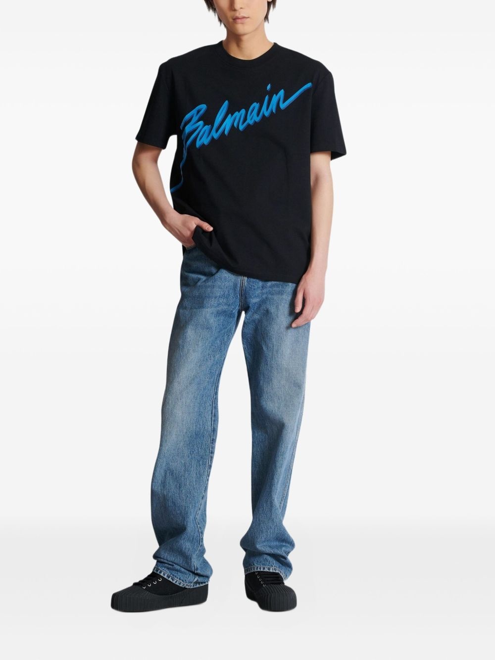 flocked-finish T-shirt - 2
