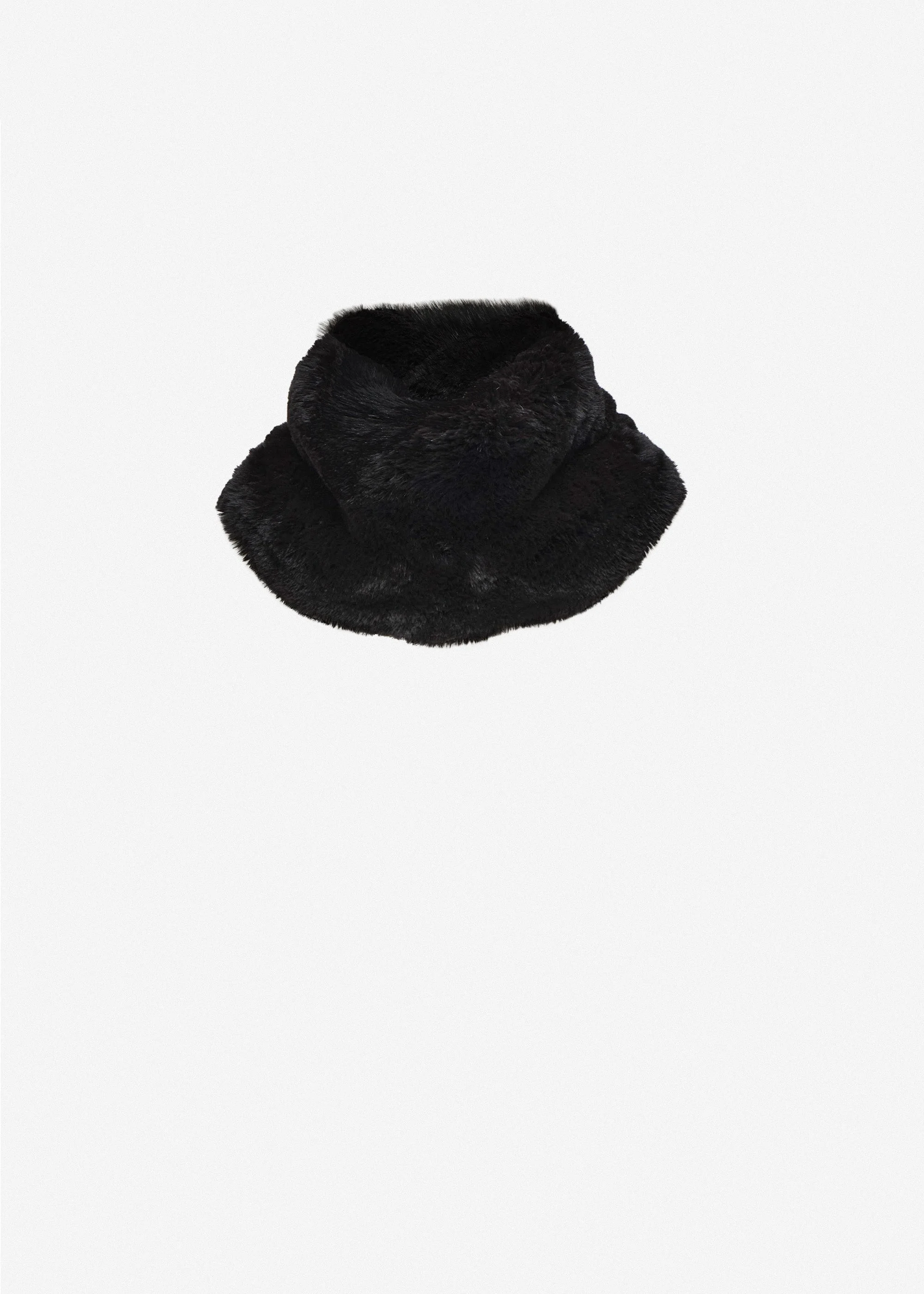 Faux fur high collar in black - 1