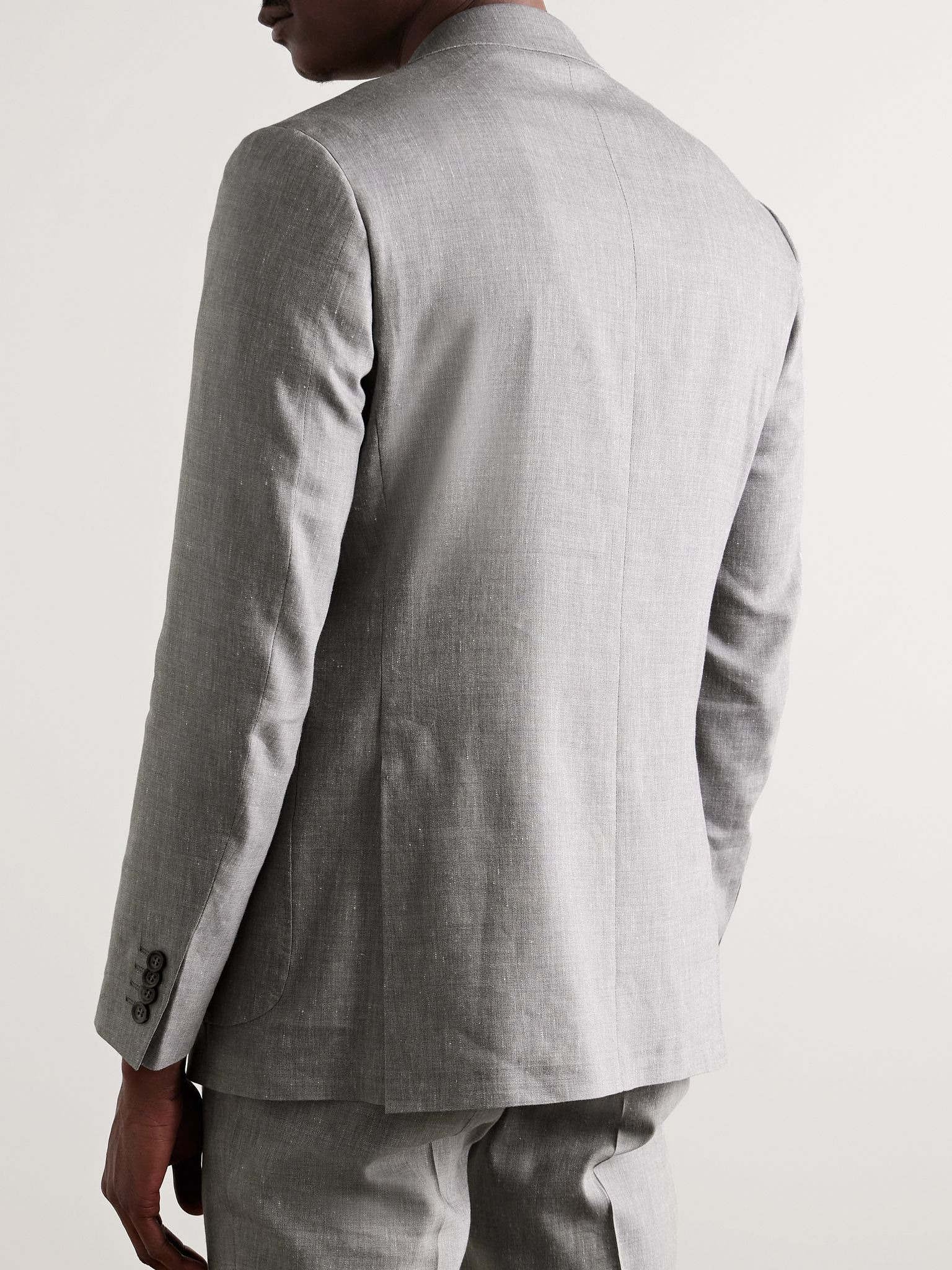 Kei Slim-Fit Linen and Wool-Blend Suit Jacket Gray - 3