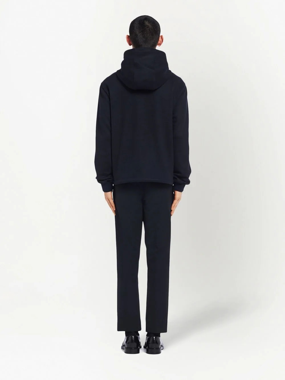 zip-front wool hoodie - 3