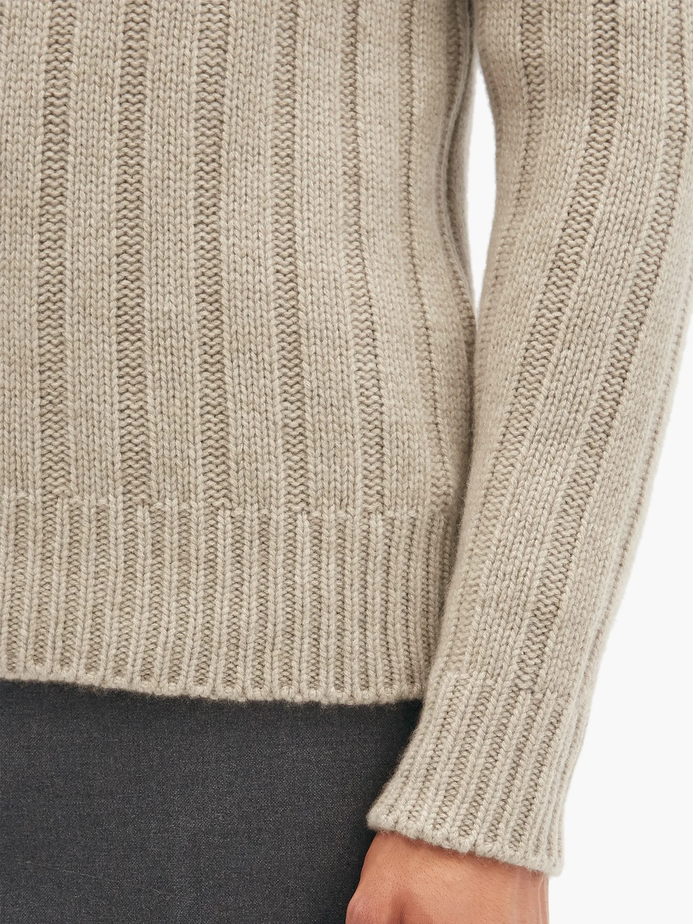 Buttoned-shoulder ribbed-cashmere sweater - 4