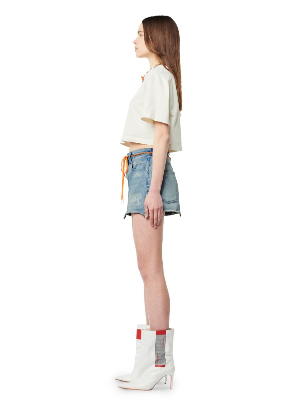 SUPER DISTRESSED DENIM SKIRT - 3