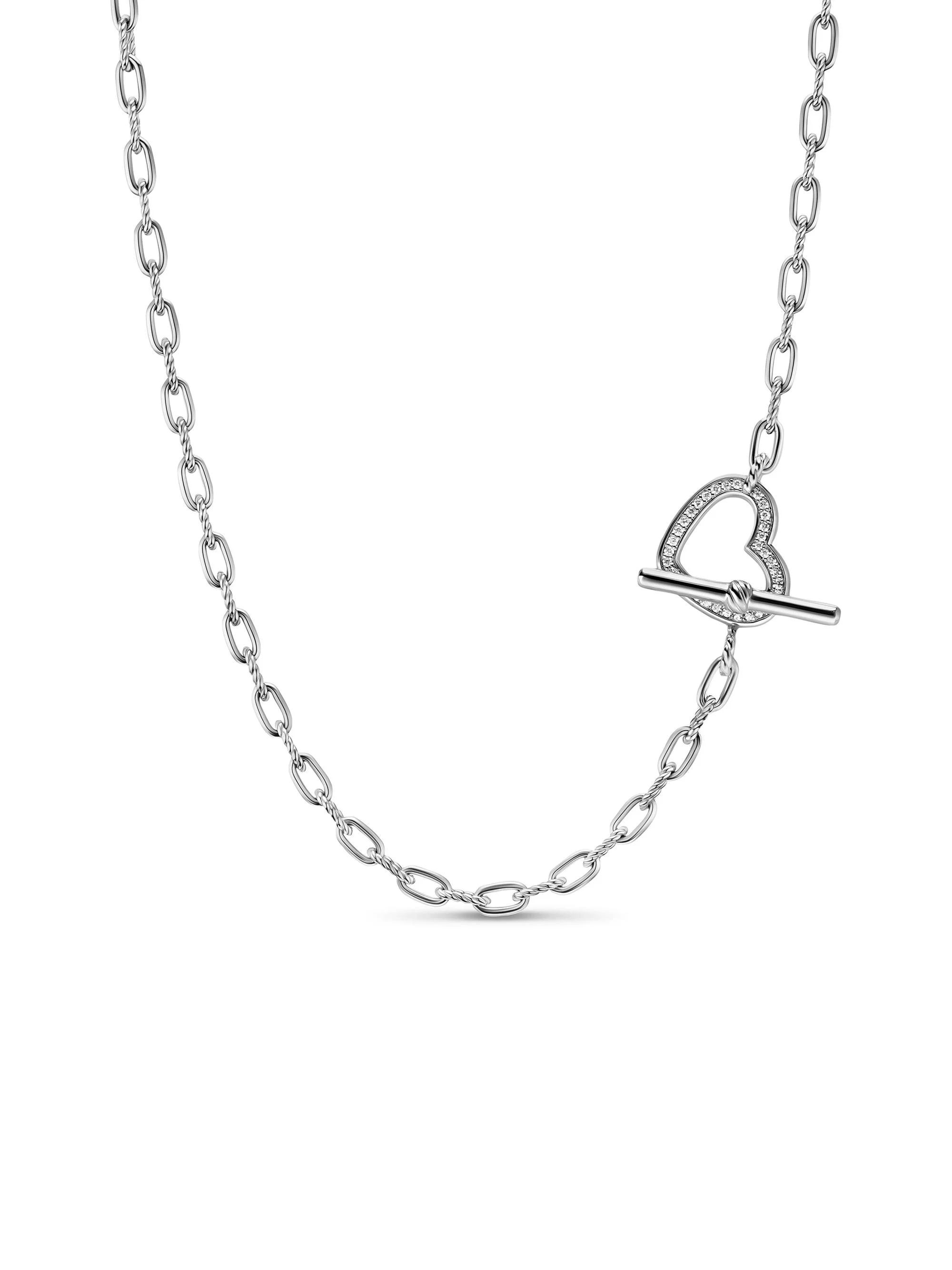 Women's Madison Heart Toggle Chain Necklace in Sterling Silver - Diamond - 1
