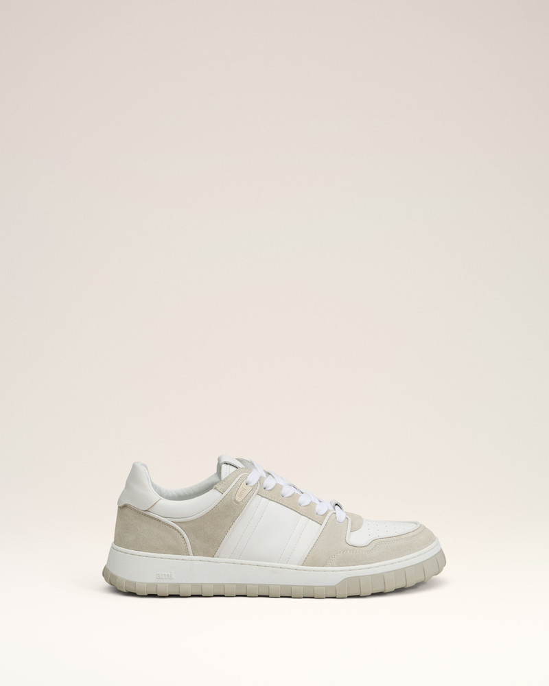 GREY LEATHER LOW TOP WALK SNEAKERS - 1