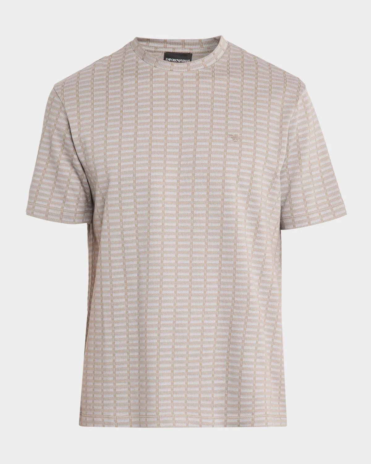 Men's Micro-Rectangle Jacquard Crewneck T-Shirt - 1