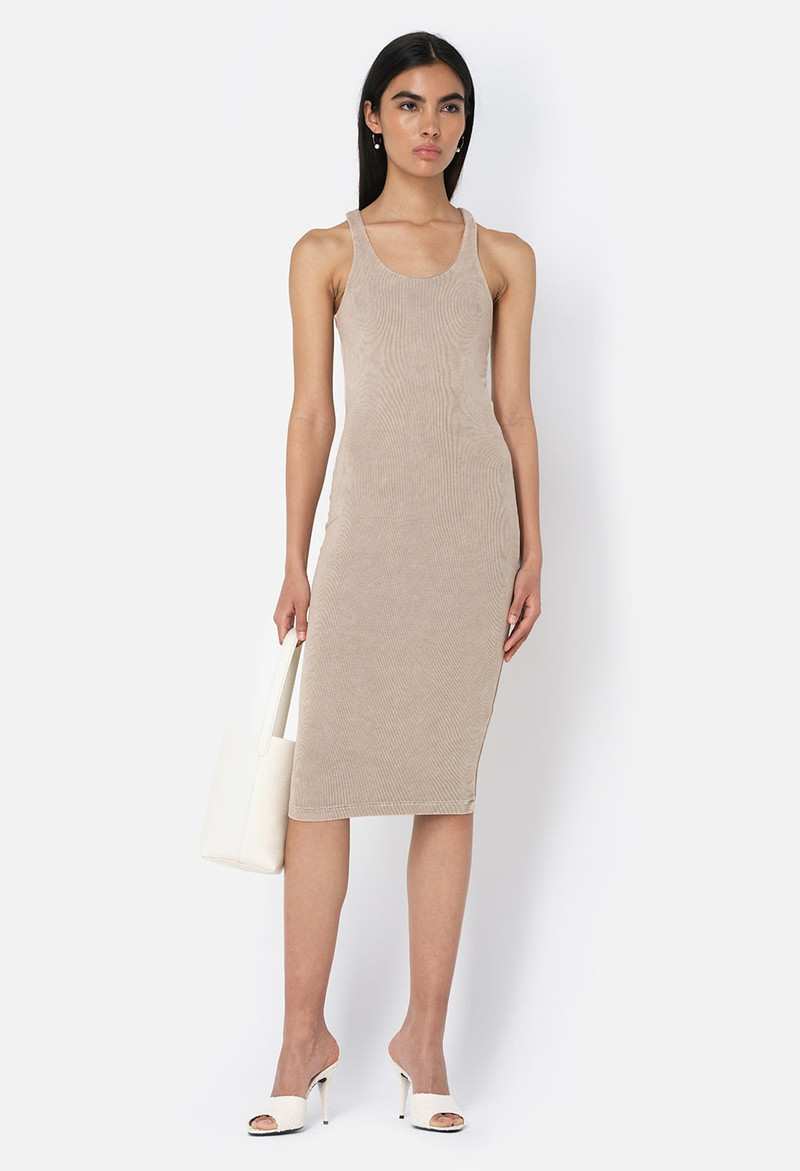 MINERAL WASH GEMINI RIB BANDEAU DRESS 1