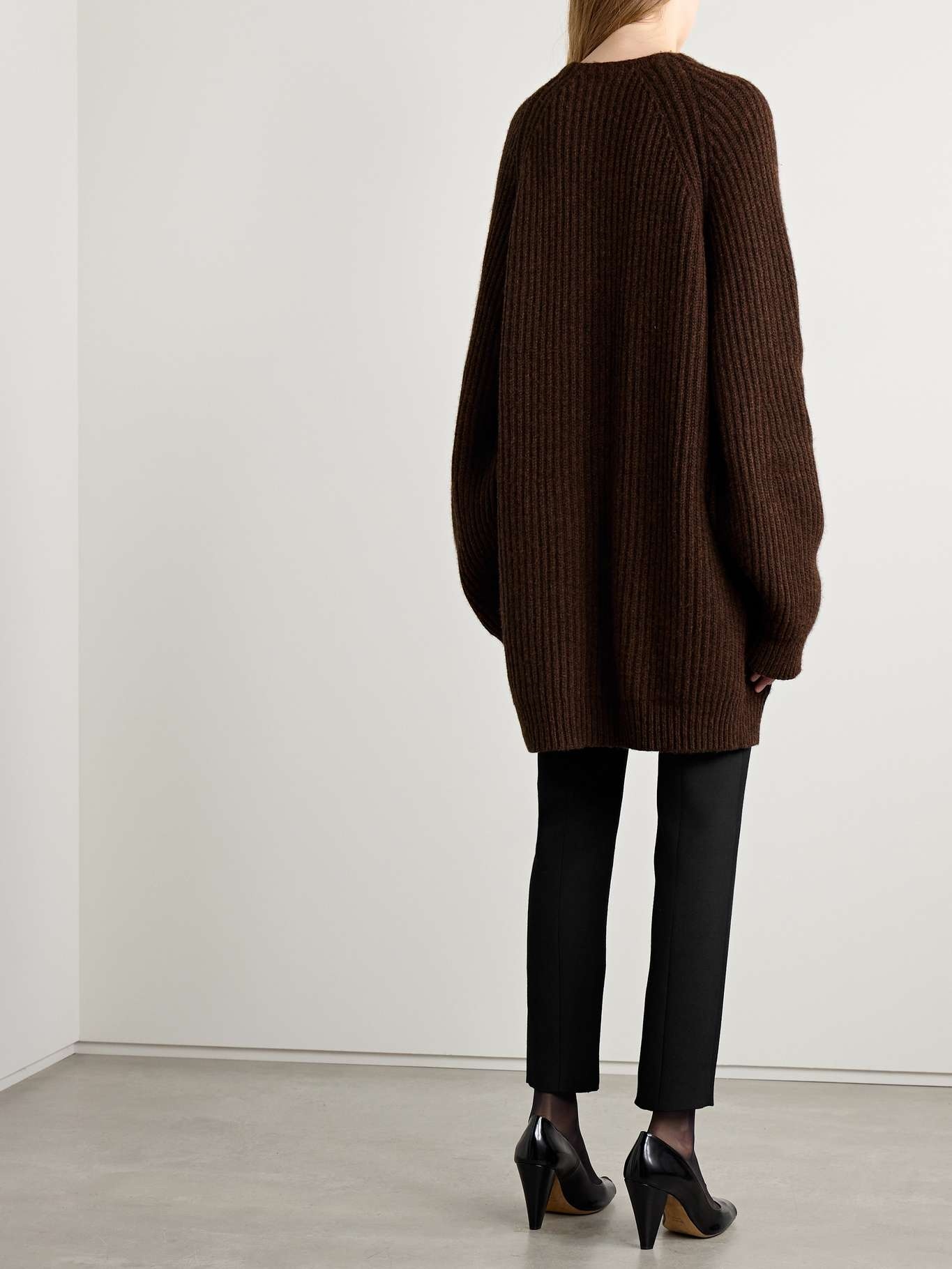 Jina oversized ribbed cashmere cardigan - 3
