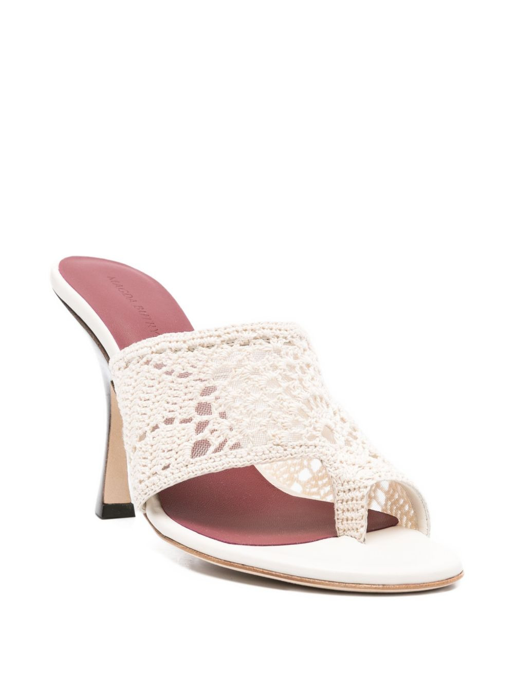 100mm crochet thong heeled sandals - 2