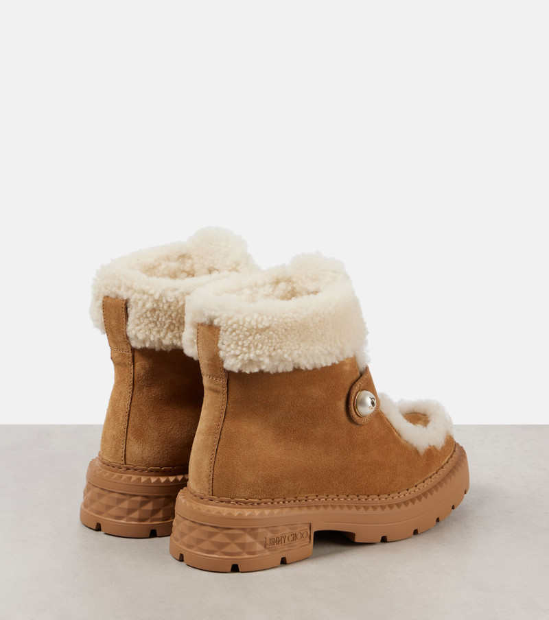 JIMMY CHOO Shea shearling-lined suede ankle boots outlook