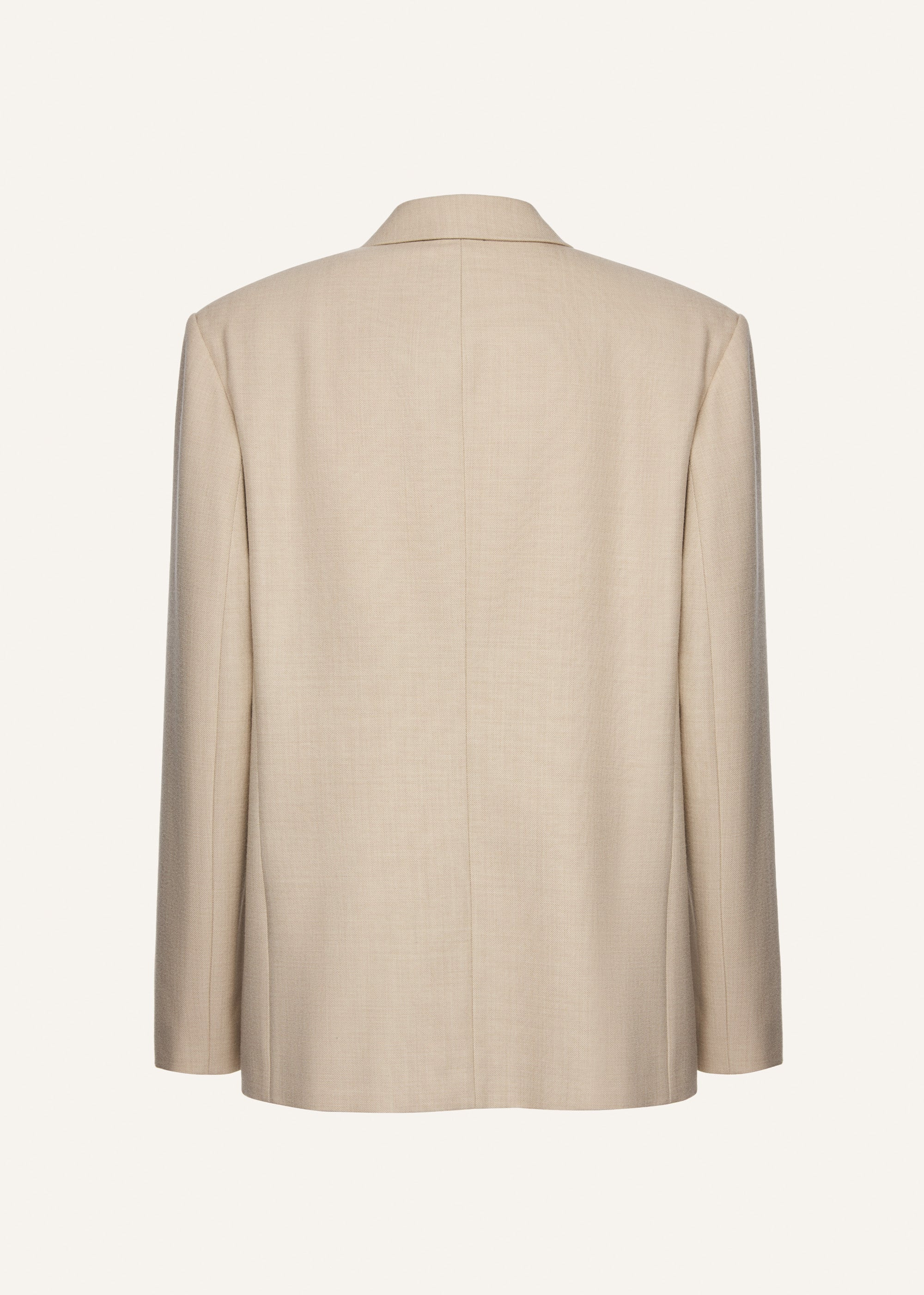 Wool crossover blazer in beige - 2