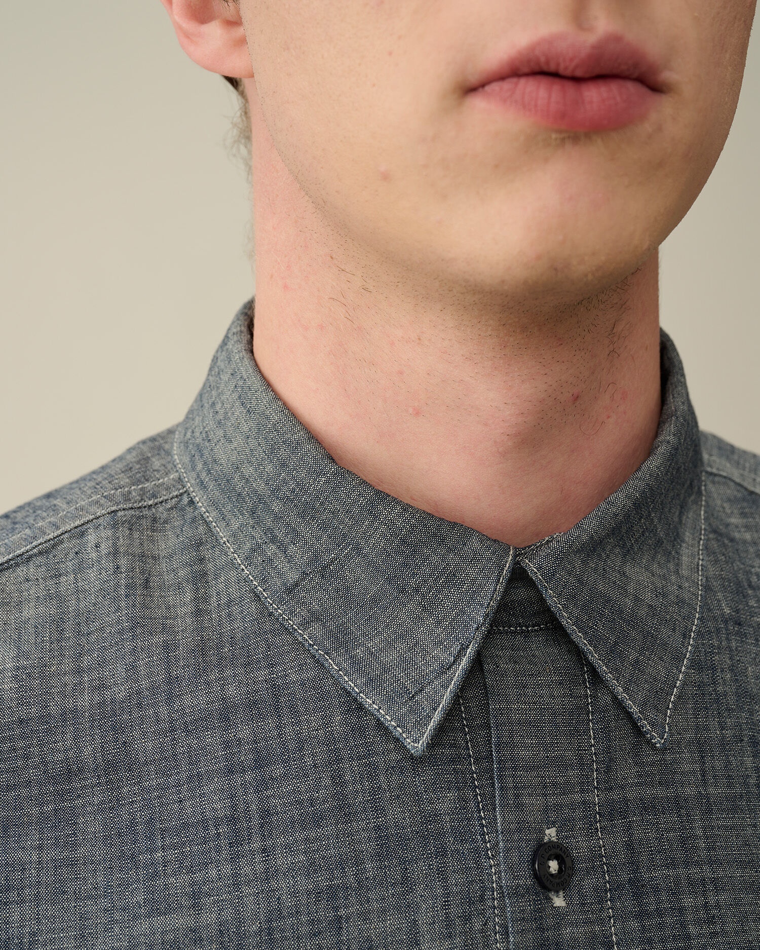 Chambray Long Sleeved Logo Shirt - 5