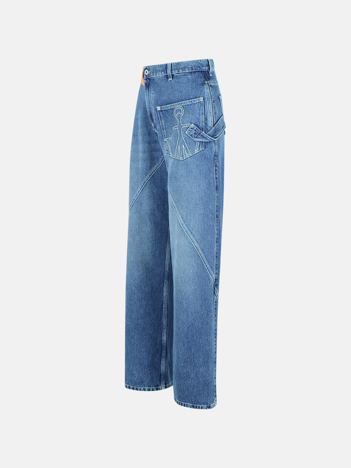 'WORKWEAR' COTTON PANTS WITH LIGHT BLUE TWISTED LEG - 2