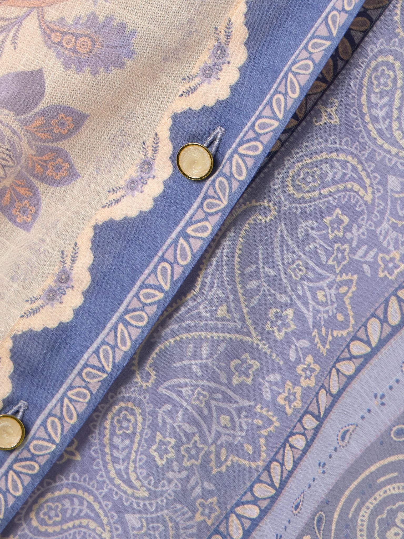 Lucky bandana-print cotton-voile shirt Purple - 5