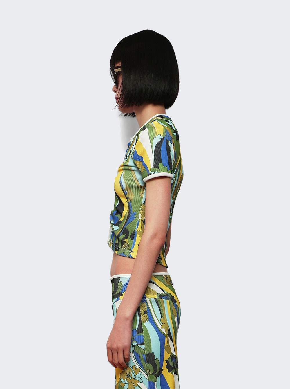 Open Twist Tee Acidic Floral Print - 3