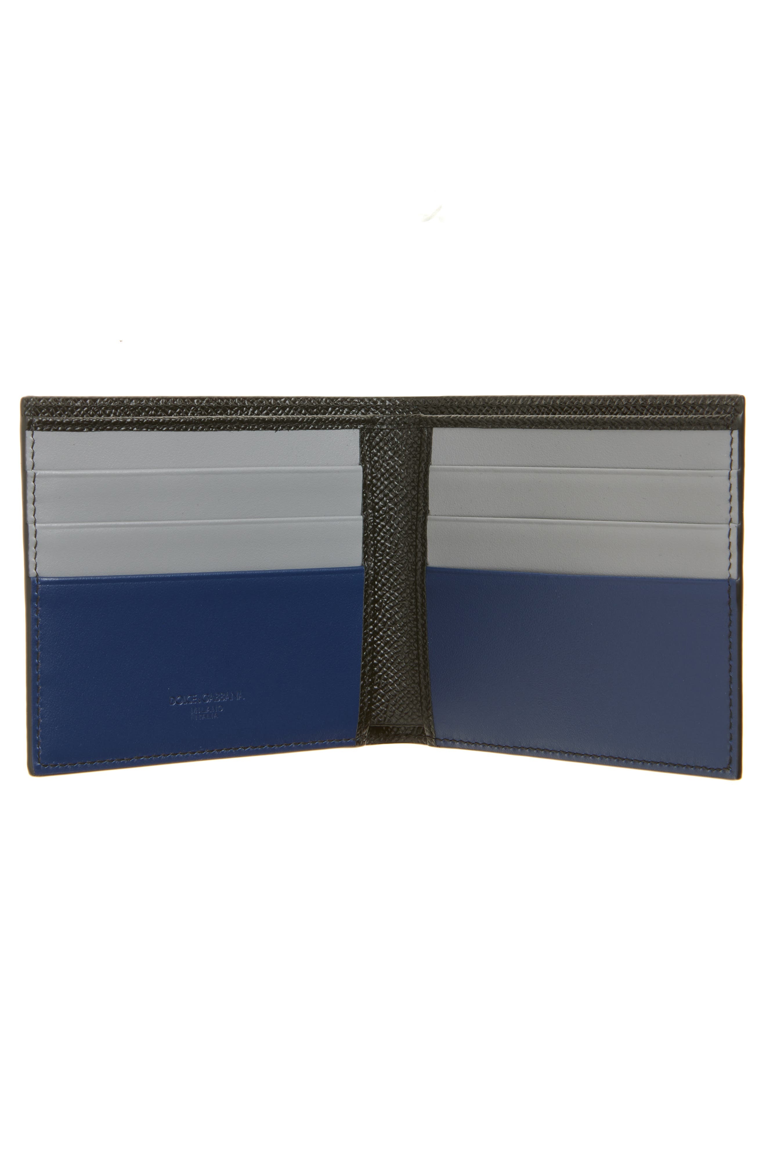 Dolce&Gabbana Dauphine Leather Bifold Wallet in 8F701 Nero/Blu Notte at Nordstrom - 2