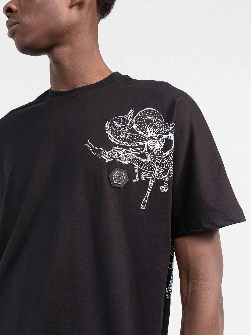 skeleton tattoo-print cotton T-shirt - 5