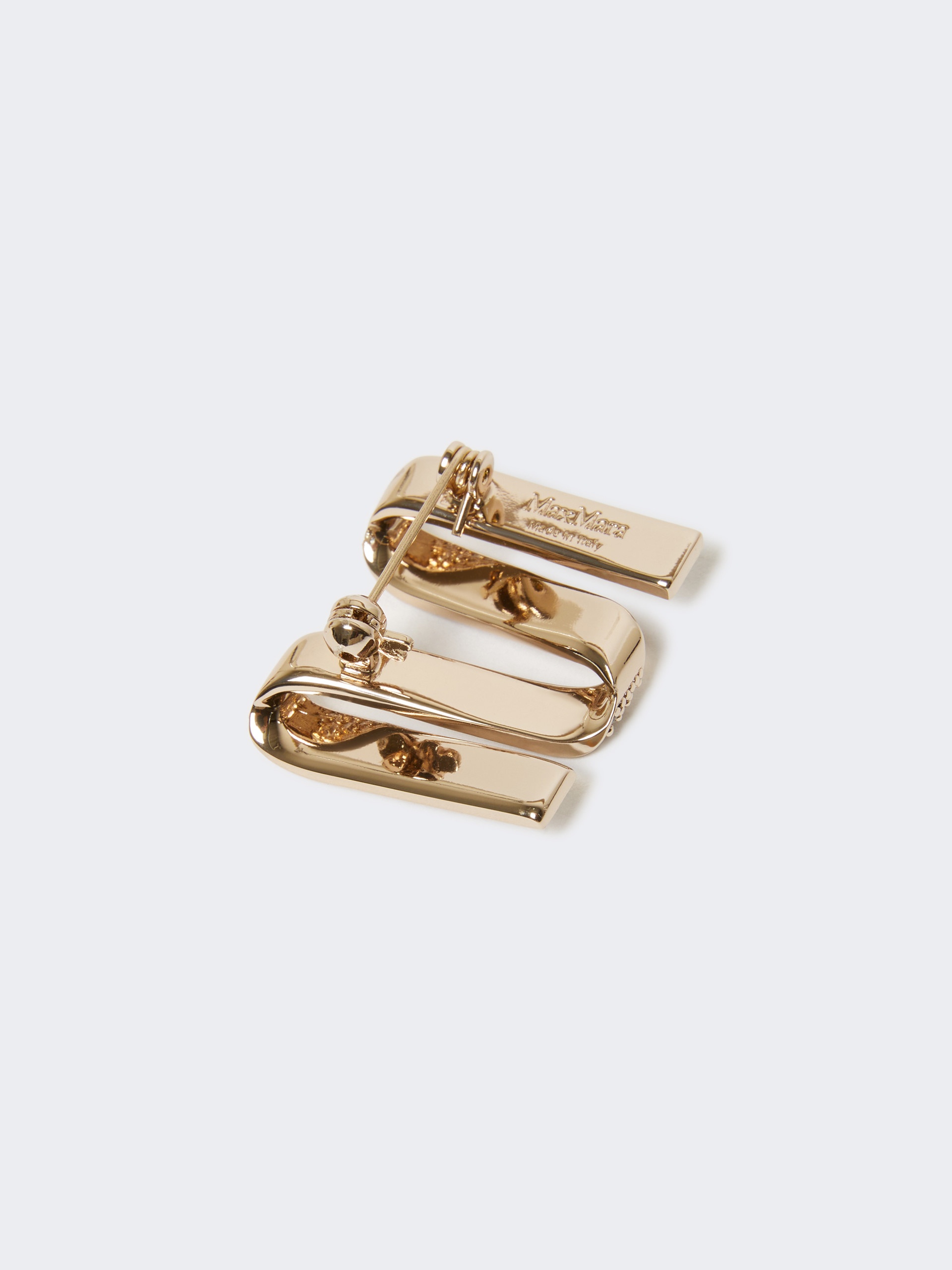 アクセサリーその他 Max Mara MGROSGRAINPIND - M pin with rhinestones Max Mara MGROSGRAINPIND Rhinestone M-shaped brooch | REVERSIBLE