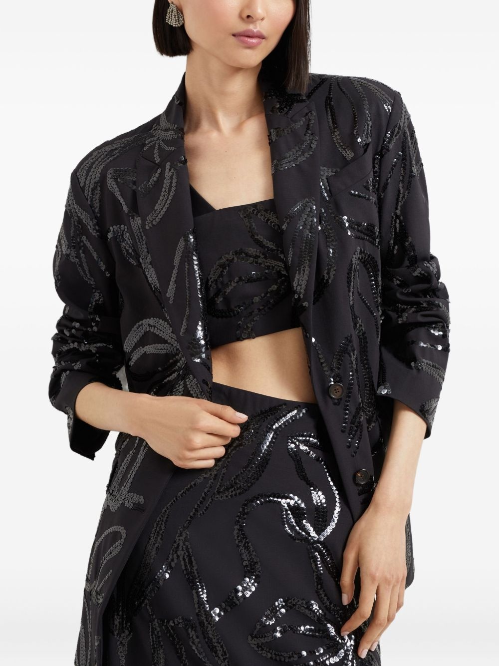 sequin floral blazer - 3