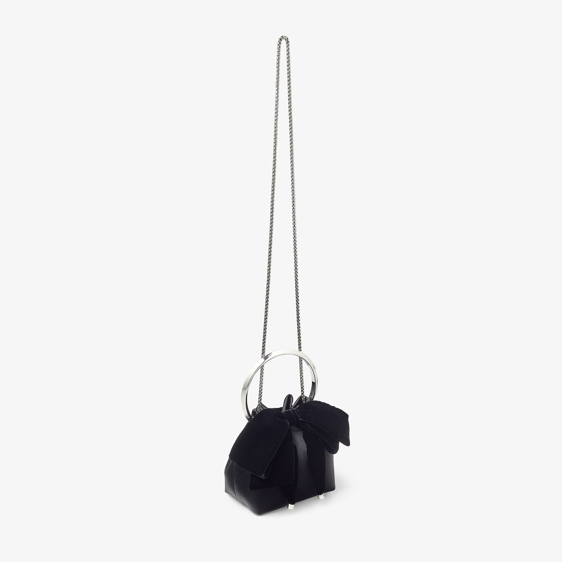 Bon Bon
Black Satin Bucket Bag with Velvet Bow - 6