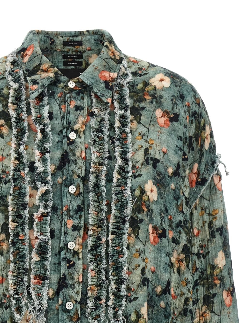 floral ruffle-trim shirt - 4