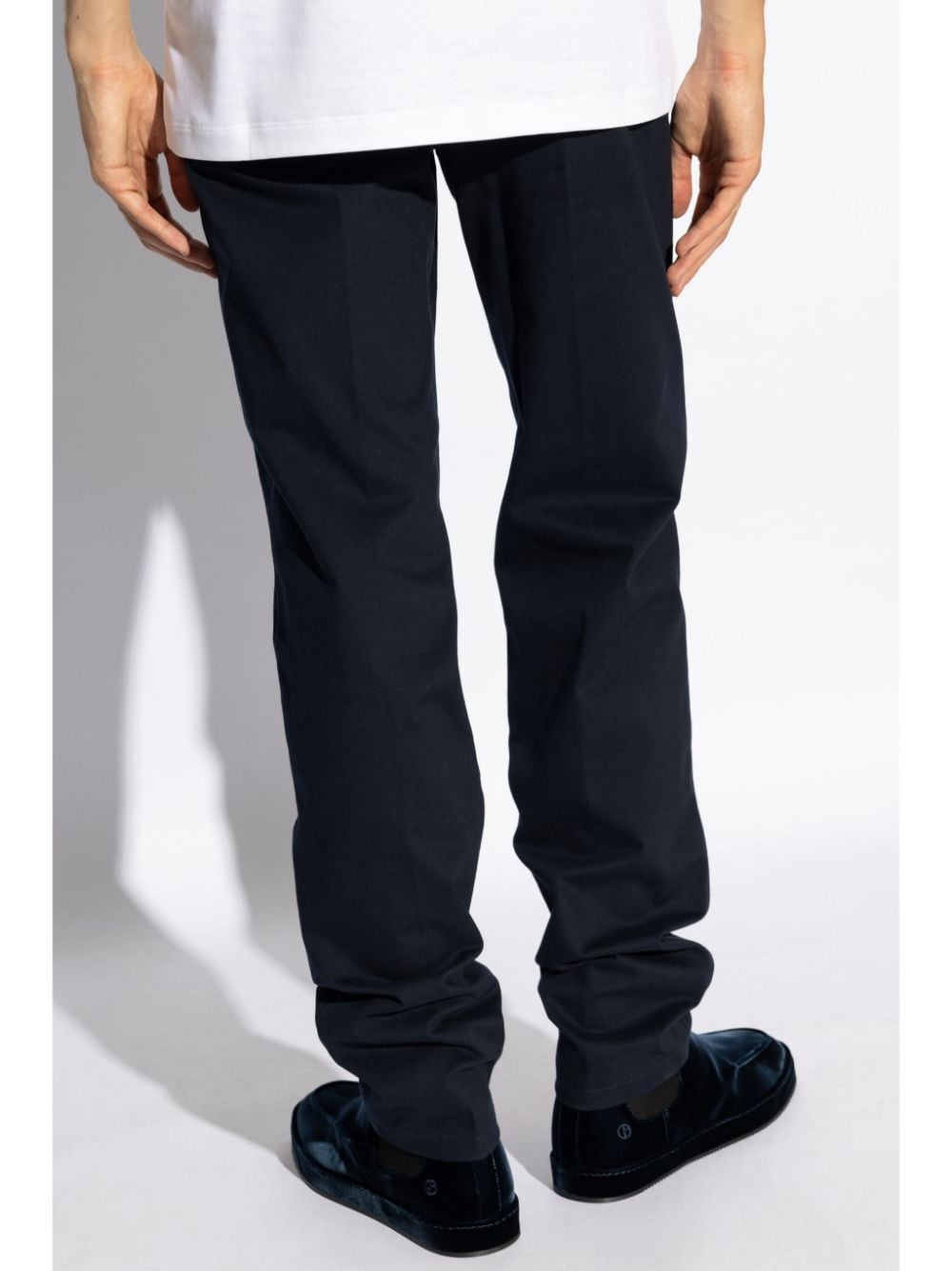 straight-leg cotton trousers - 4