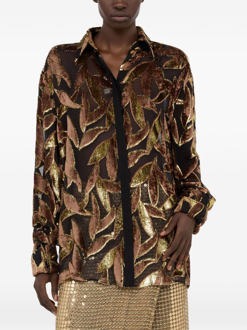 sheer foliage motif shirt 3