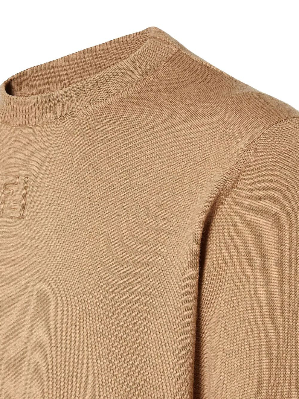 embossed-logo wool sweater - 3