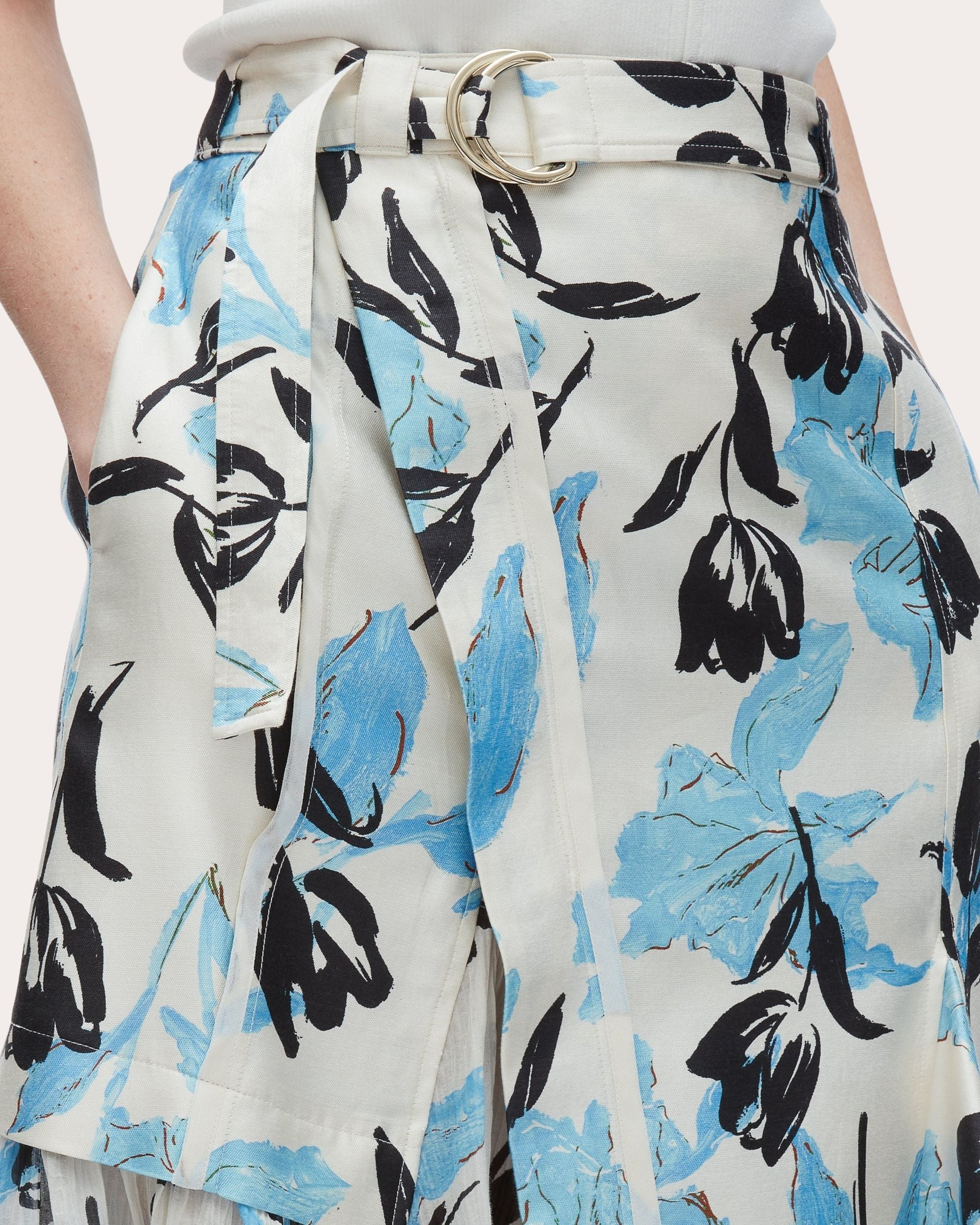 Joyful Tulips Layered A-Line Skirt - 5