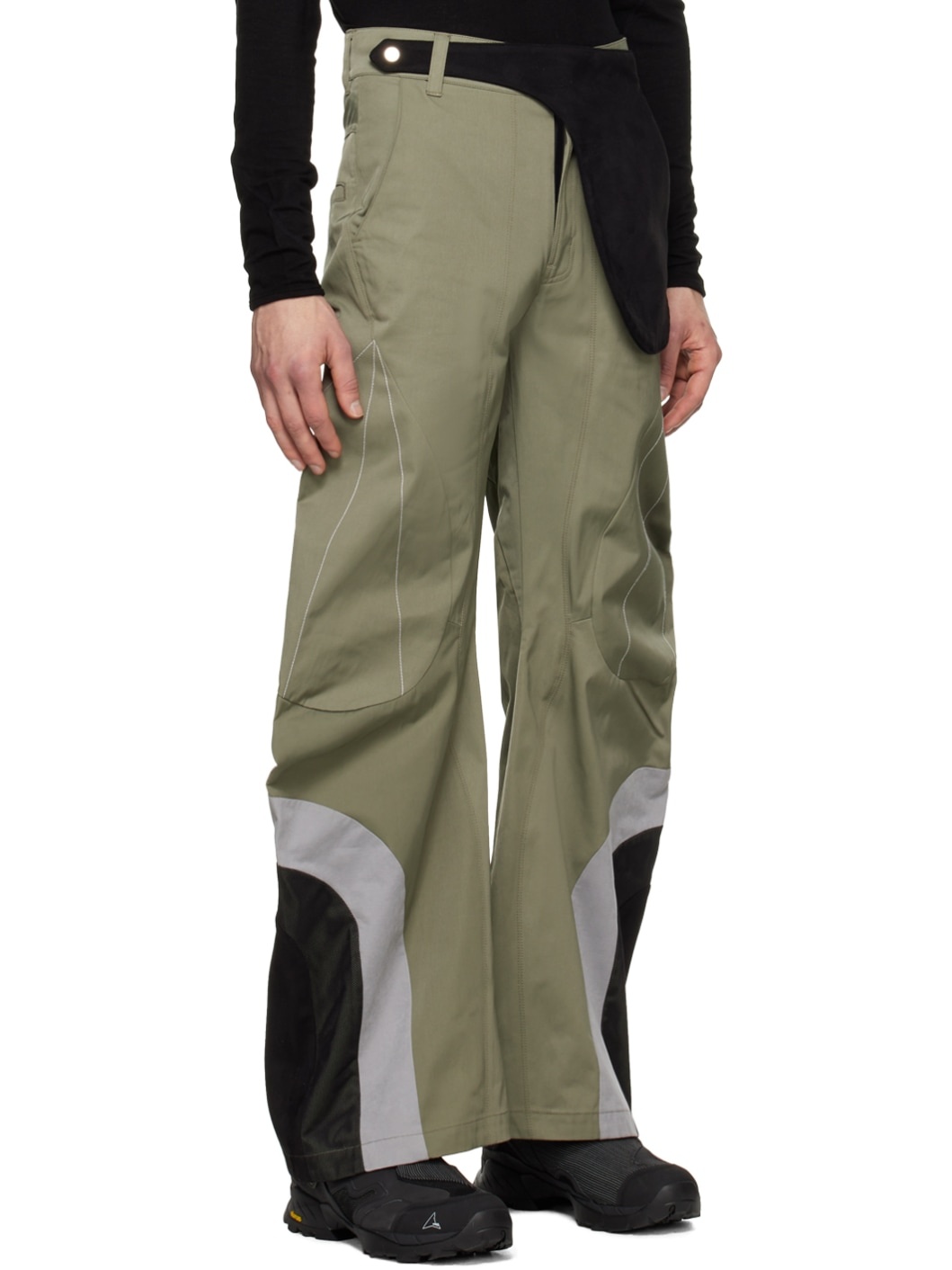 SSENSE Exclusive Khaki Articulated Waistbag V1 Trousers - 2