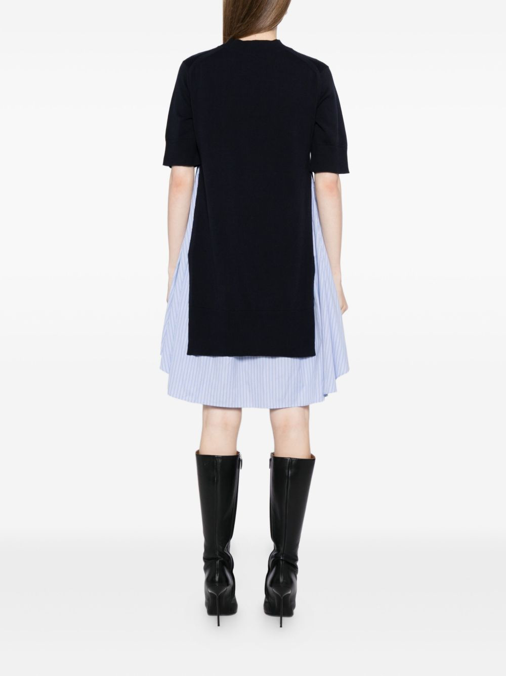 poplin-patch dress - 4
