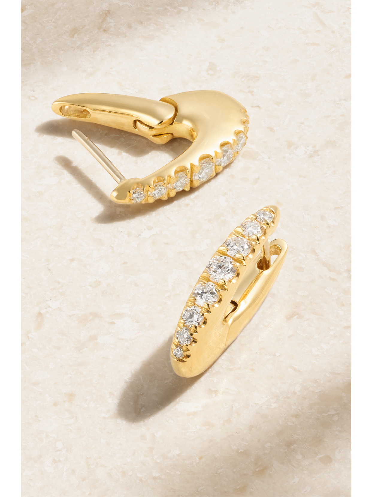 Lulu Small 18-karat Gold Diamond Hoop Earrings - 3