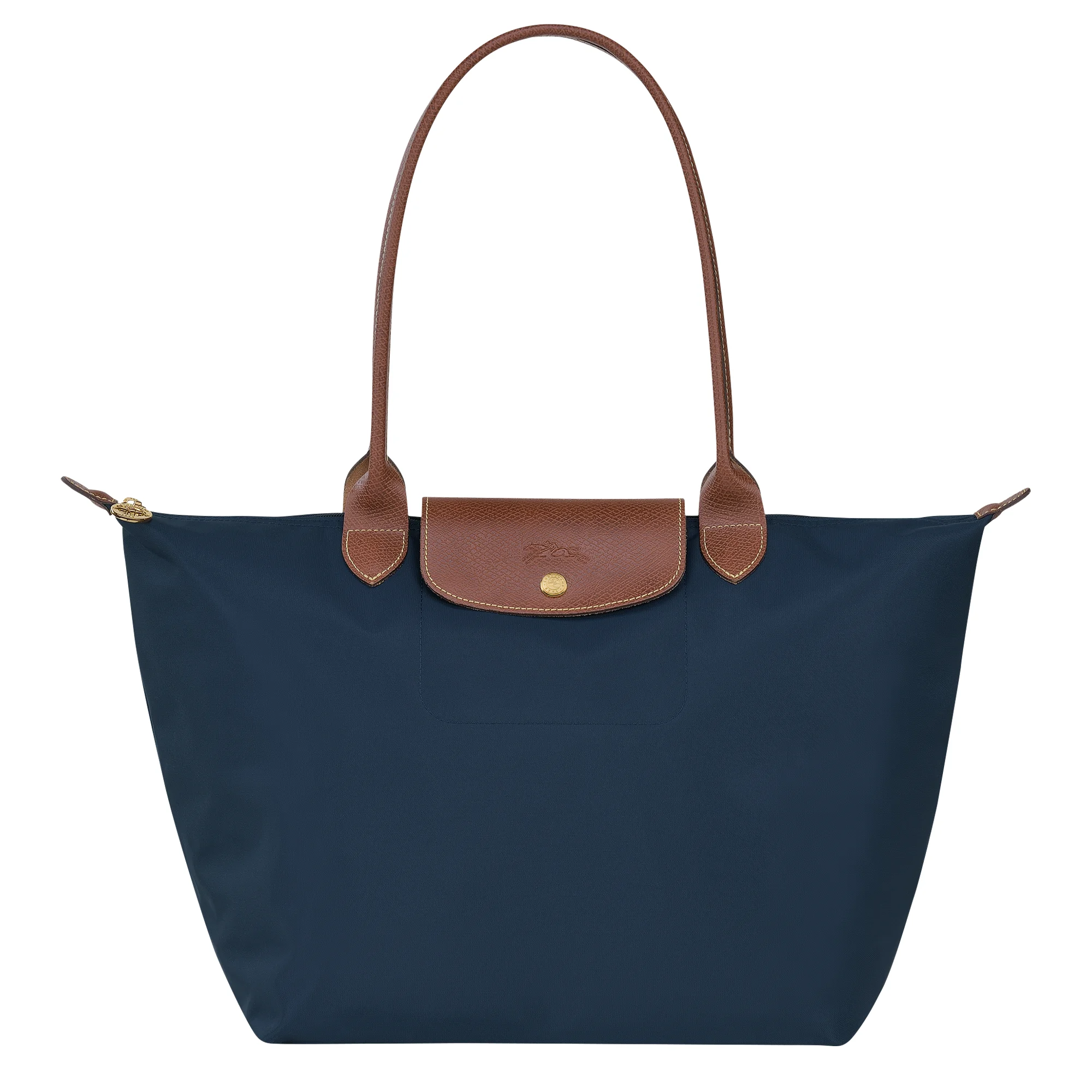 Le Pliage Original L Tote Bag Navy - 재활용 캔버스 - 1