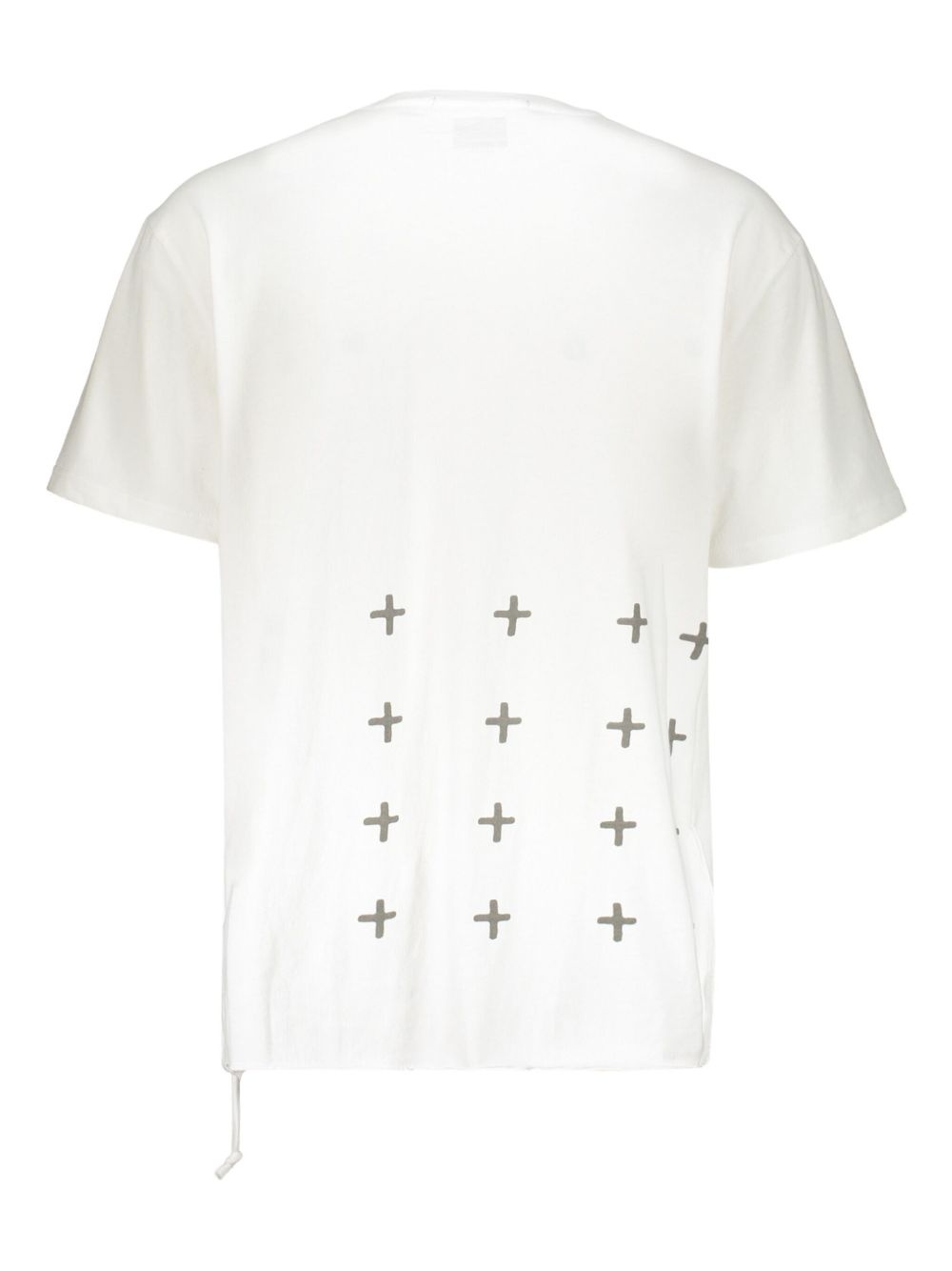 ribbed-neckline back-print T-shirt - 2