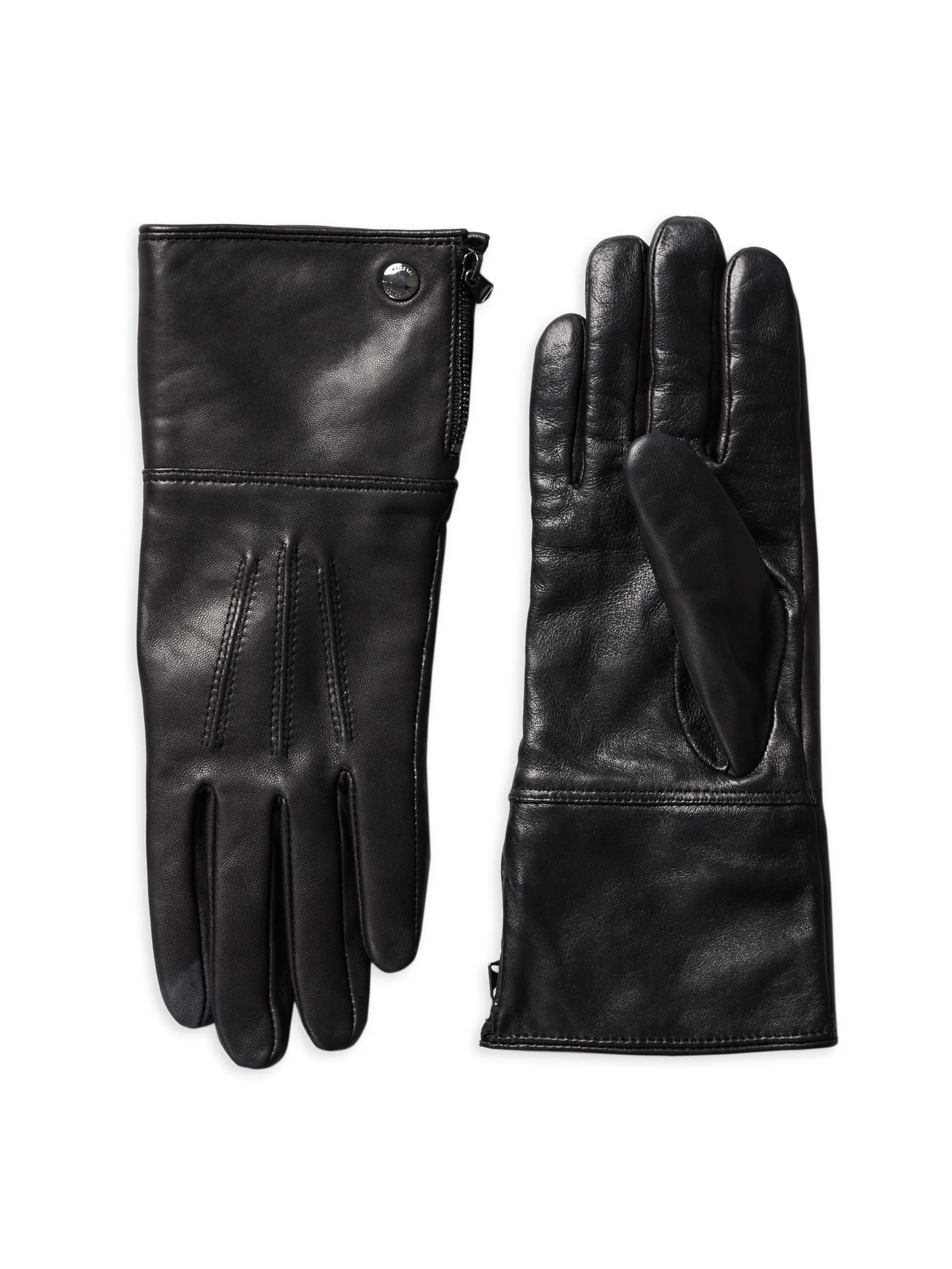 Women's Willis Shearling-Lined Leather Gloves - Black - 1