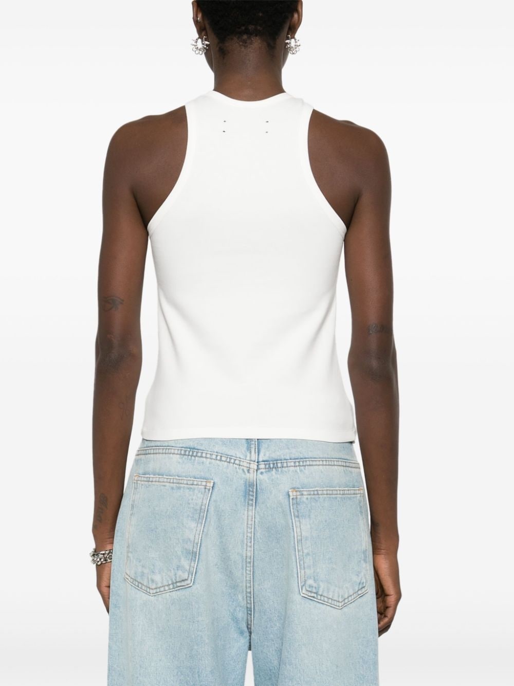 logo-print cotton top - 4