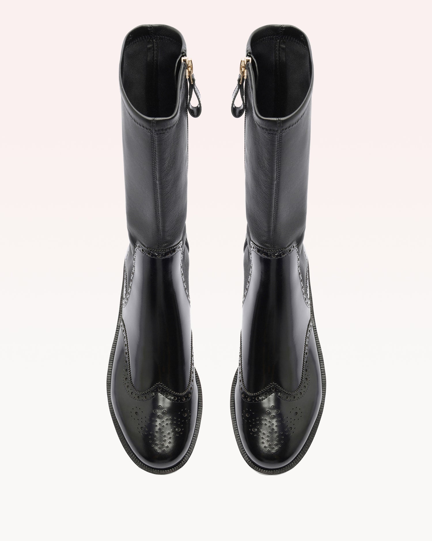 CLARITA MOTORCYCLE BROGUE BOOT BLACK - 4