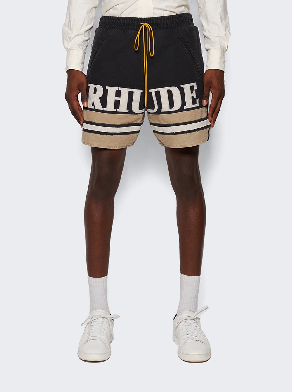 Embroidered Logo Short Black And Khaki - 3