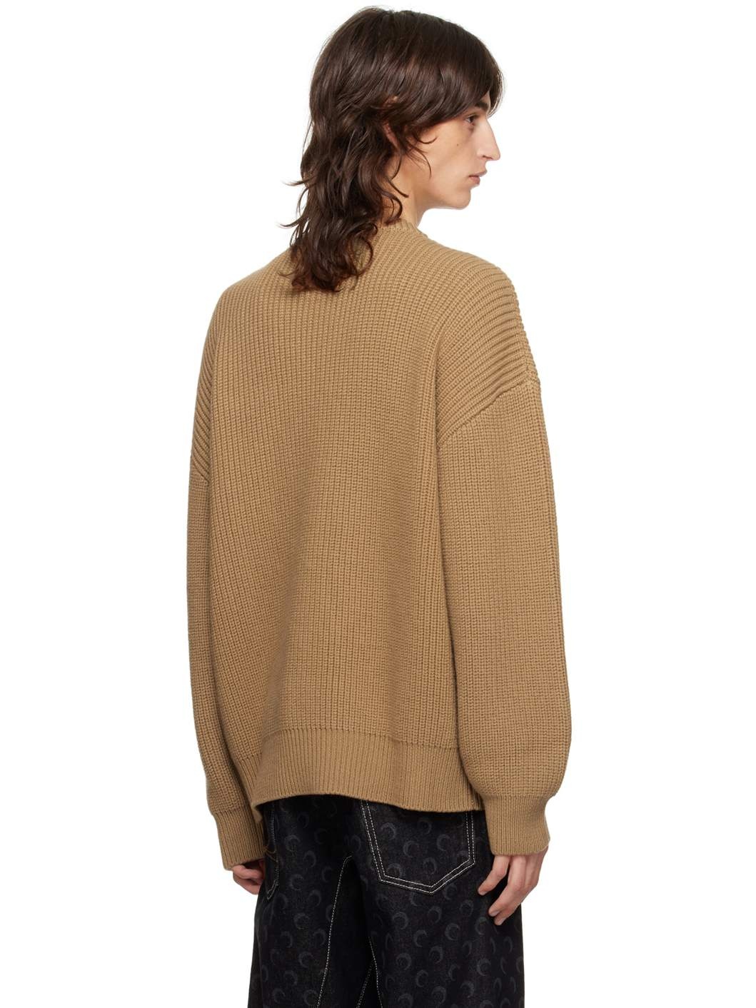 Tan MS Crewneck Sweater - 3