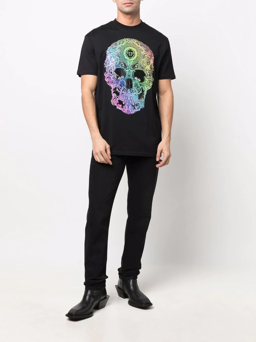 baroque skull-print T-shirt - 2