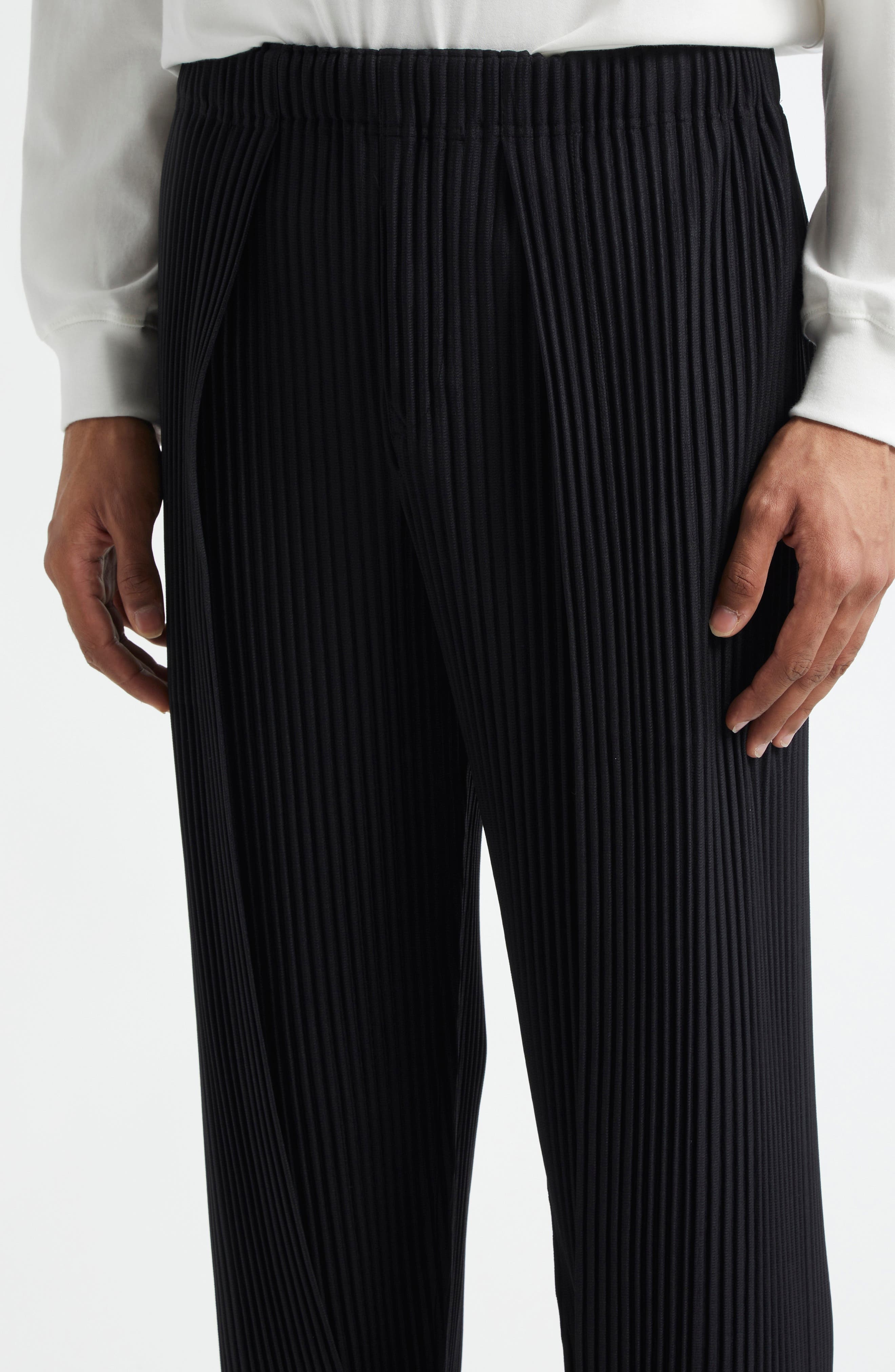 Homme Plissé Issey Miyake Bottoms 1 Pleated Straight Leg Pants in Black at Nordstrom - 5