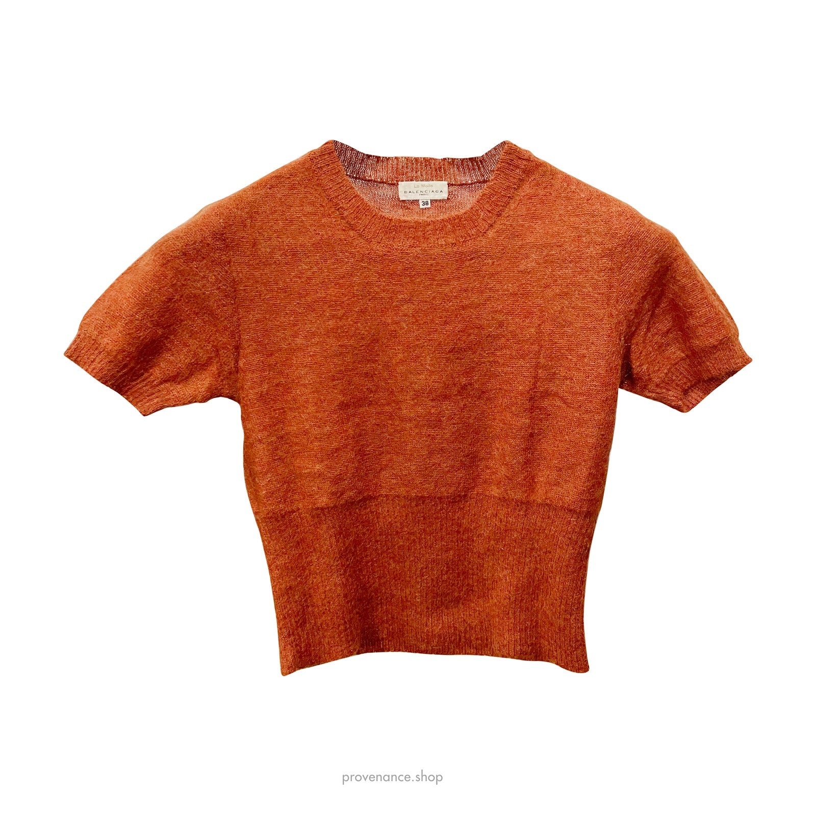Balenciaga Cropped Wool Sweater - Burnt Sienna - 1