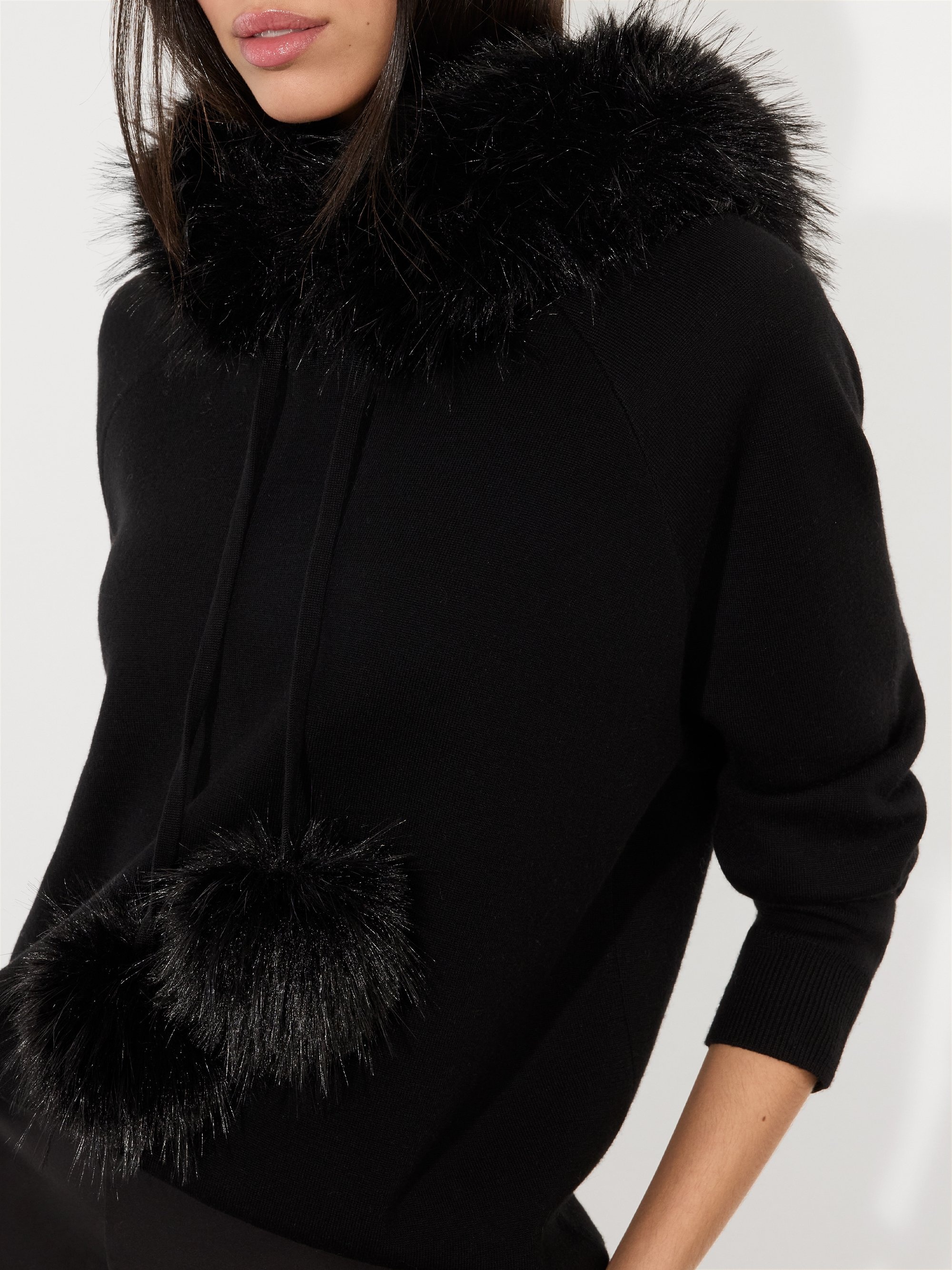 OSCAR HOODIE WITH FAUX FUR TRIM - 5