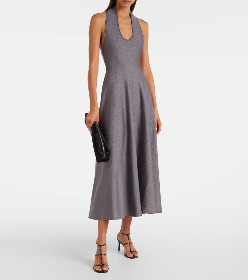 KHAITE Melina halterneck lamé maxi dress outlook