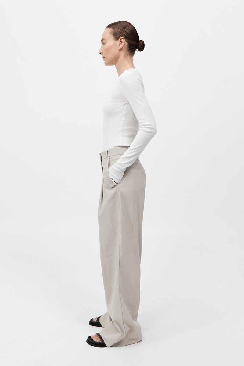 Utility Pleat Pants - Creme - 4