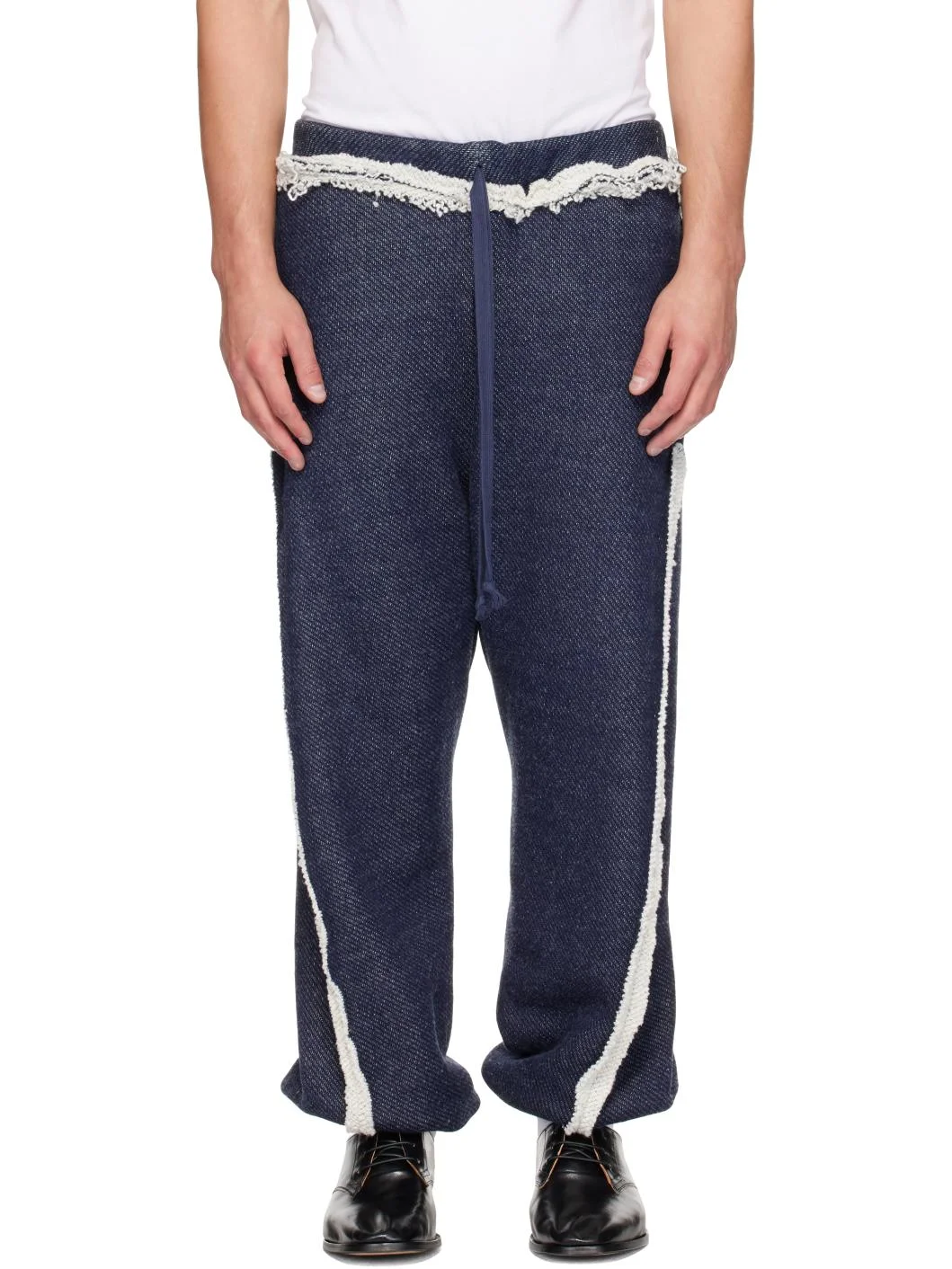 Navy Twisted Track Pants - 1