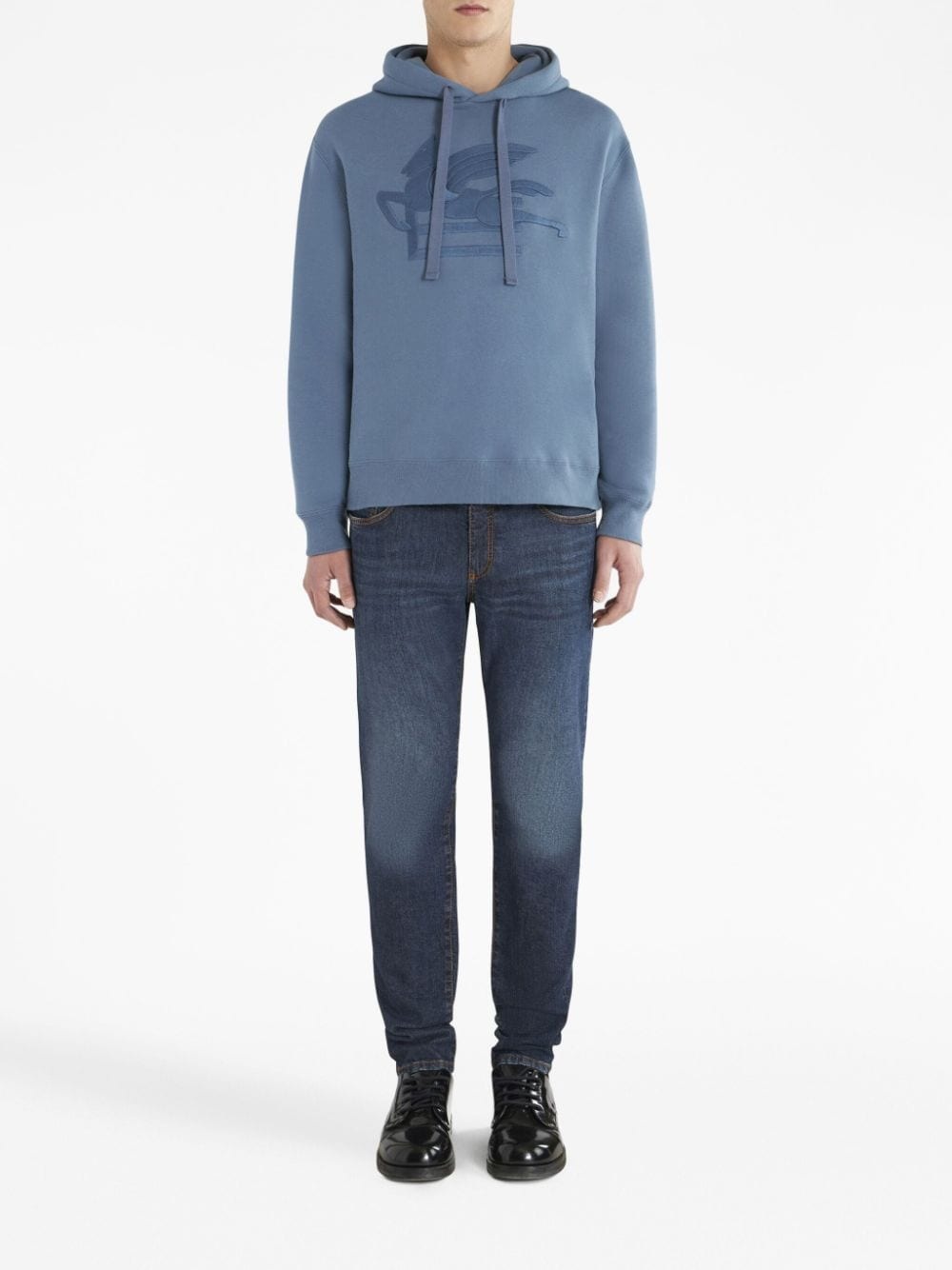 Pegaso-motif slim-fit jeans - 2