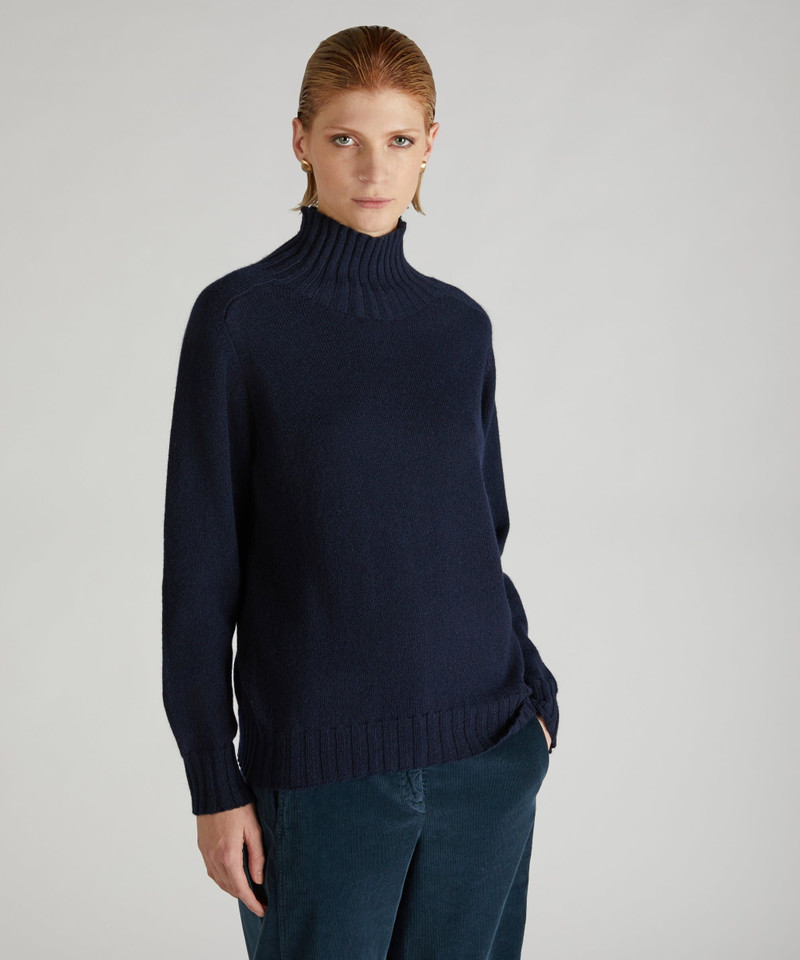 SLOWEAR Wool and Angora mock neck sweater outlook